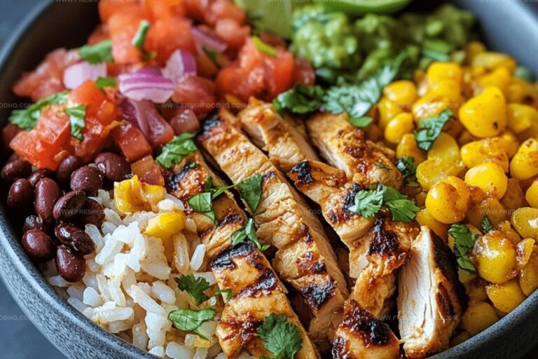 Grilled Chicken Burrito Bowls with Rice and Beans Recipe