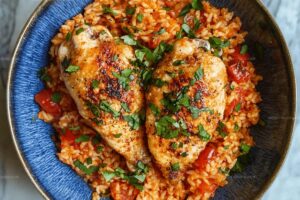 Portuguese Parmesan Chicken with Tomato Rice Recipe