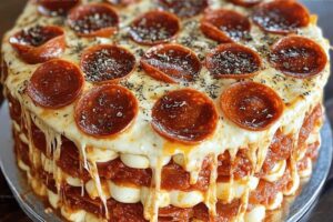 Pepperoni Pizza Layer Cake Recipe