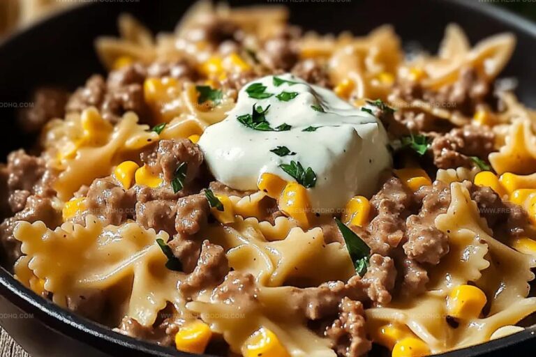 Creamy Ranch Beef Bowtie Skillet With Sweet Corn Magic Recipe