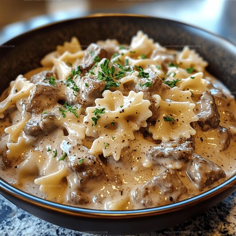 Silky Beef and Bowtie Pasta Recipe