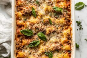 Baked Ziti with Cheesy Tomato Sauce and Sausage Recipe