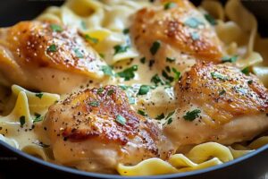 One-Pan Chicken With Creamy Buttered Noodles Delight Recipe
