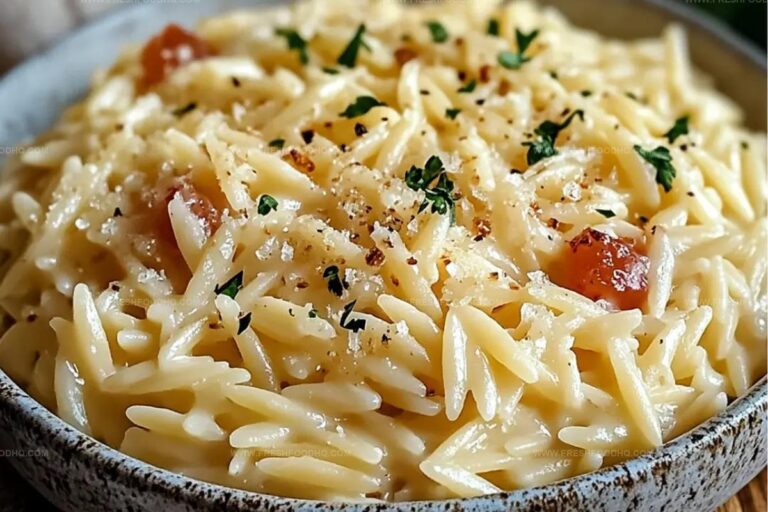 The Recipe Creamy Garlic Parmesan Orzo