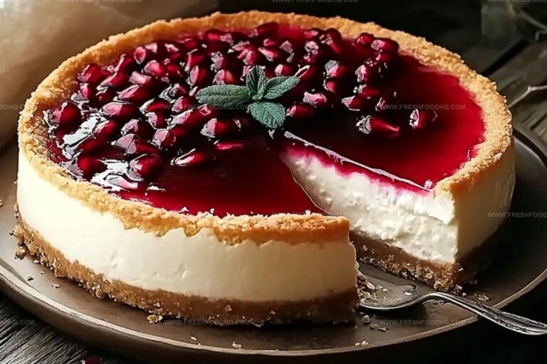 Greek Yogurt Cheesecake With Pomegranate Syrup Recipe
