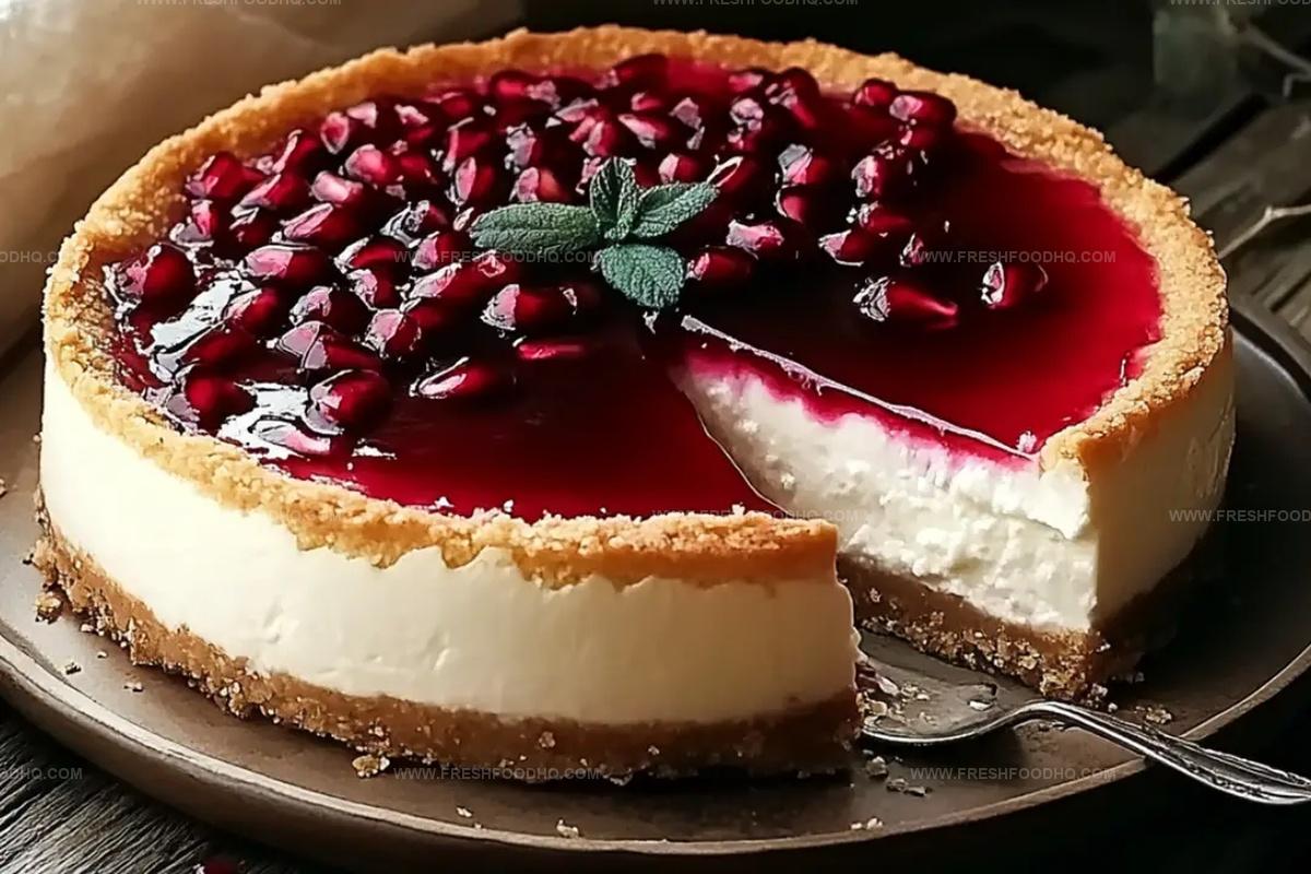 Greek Yogurt Cheesecake With Pomegranate Syrup Recipe