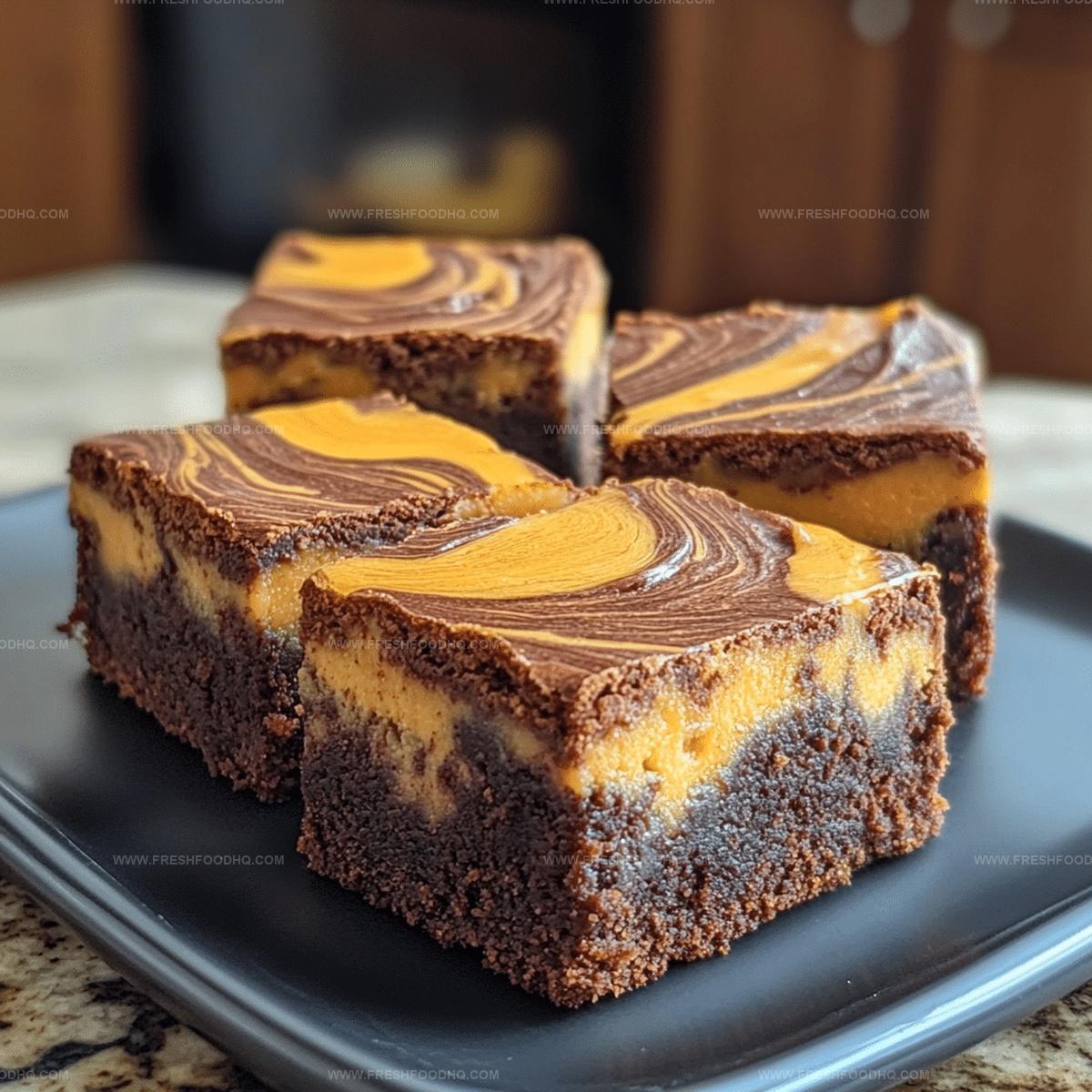 Pumpkin Cheesecake Swirl Brownies with Maple Glaze Recipe