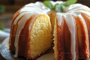 Vanilla Buttermilk Pound Cake With Cream Cheese Glaze Recipe