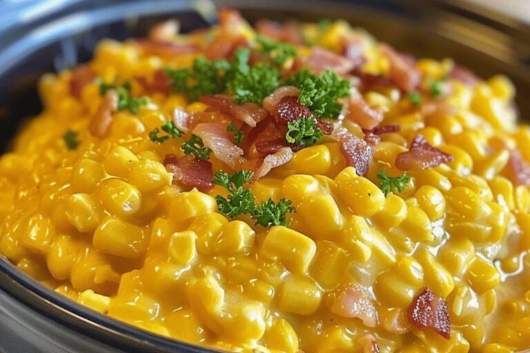 Slow Cooker Cheddar Corn with Bacon Recipe