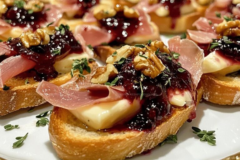 Crostinis with Brie, Prosciutto, and Cranberries Recipe