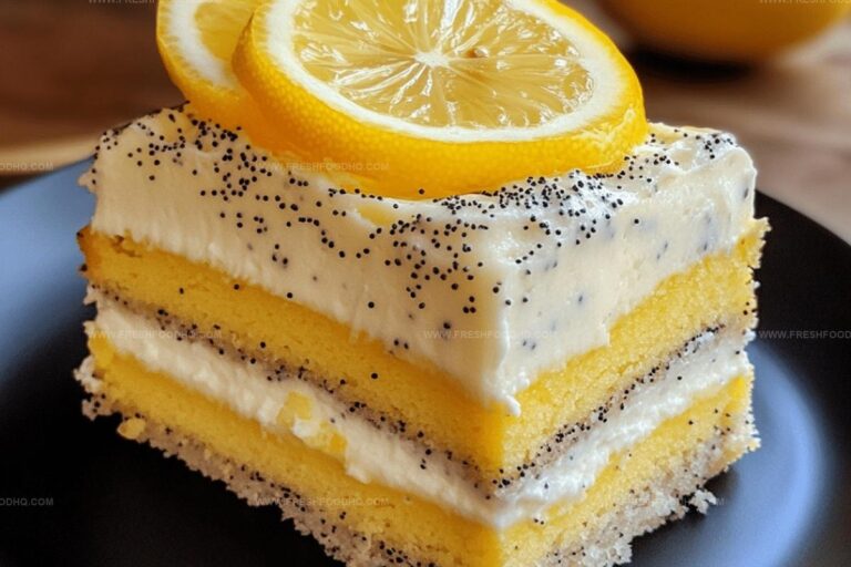 Yogurt Lemon Poppy Seed Mousse Cake Recipe