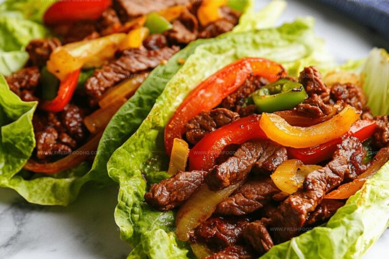 Keto Beef Fajitas with Lettuce Leaves Recipe