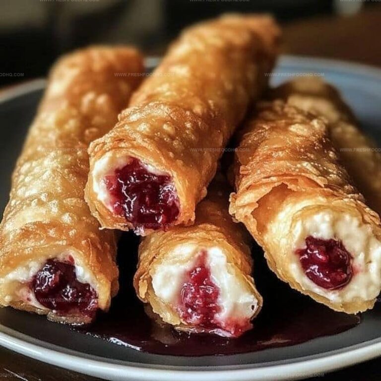 Crispy Cherry Cheesecake Egg Rolls with Sweet Cream Filling Recipe