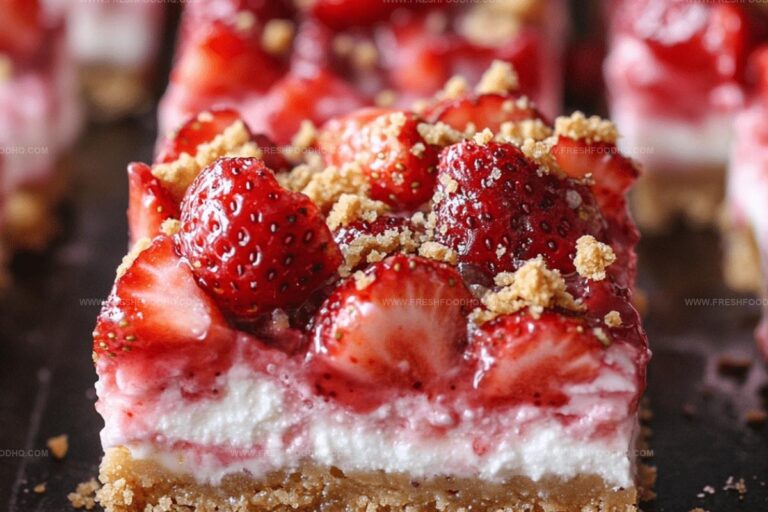 Strawberry Crunch Cheesecake Bars Recipe
