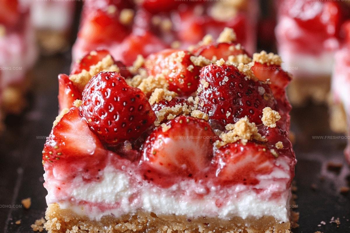 Strawberry Crunch Cheesecake Bars Recipe