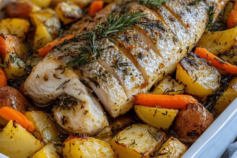 Baked Fish with Potatoes and Carrots Recipe