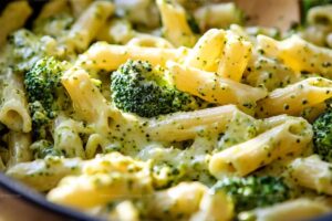 One-Pot Broccoli Cheese Pesto Pasta Recipe