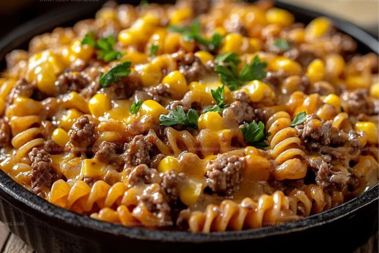 Loaded Cheddar Ranch Beef And Sweet Corn Rotini Bake Recipe