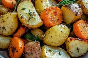 Garlic Herb Roasted Potatoes, Carrots, And Zucchini Recipe