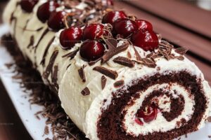 Black Forest Roll Cake Recipe