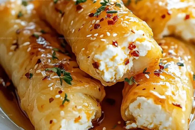 Oven Fried Feta Rolls with Chili Honey Recipe