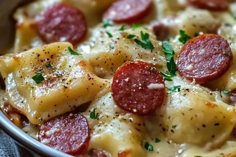 Crockpot Pierogi Casserole With Kielbasa Recipe