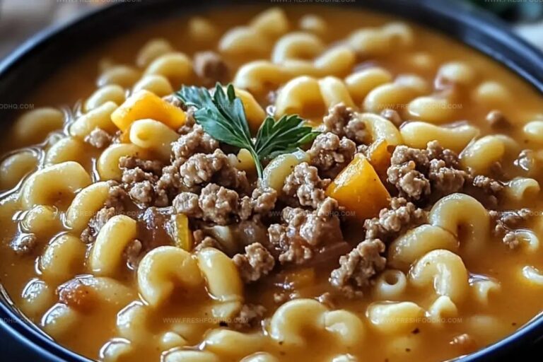 4-Ingredient One-Pot Macaroni Cheeseburger Soup Recipe