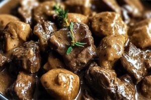 Creamy Crockpot Beef Tips & Mushrooms Recipe