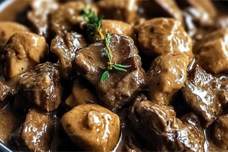 Creamy Crockpot Beef Tips & Mushrooms Recipe