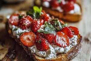 Roasted Strawberry Whipped Ricotta Toast Recipe