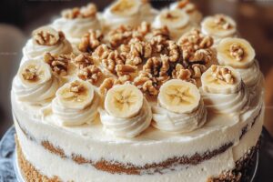 Heavenly Banana Walnut Cream Cake Recipe