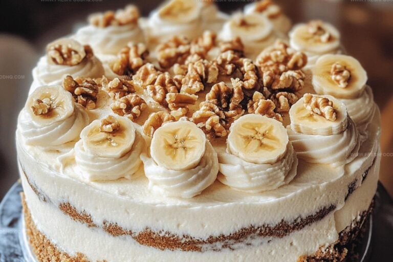 Heavenly Banana Walnut Cream Cake Recipe