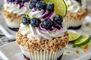 Blueberry Lime Cheesecake Cupcakes Recipe