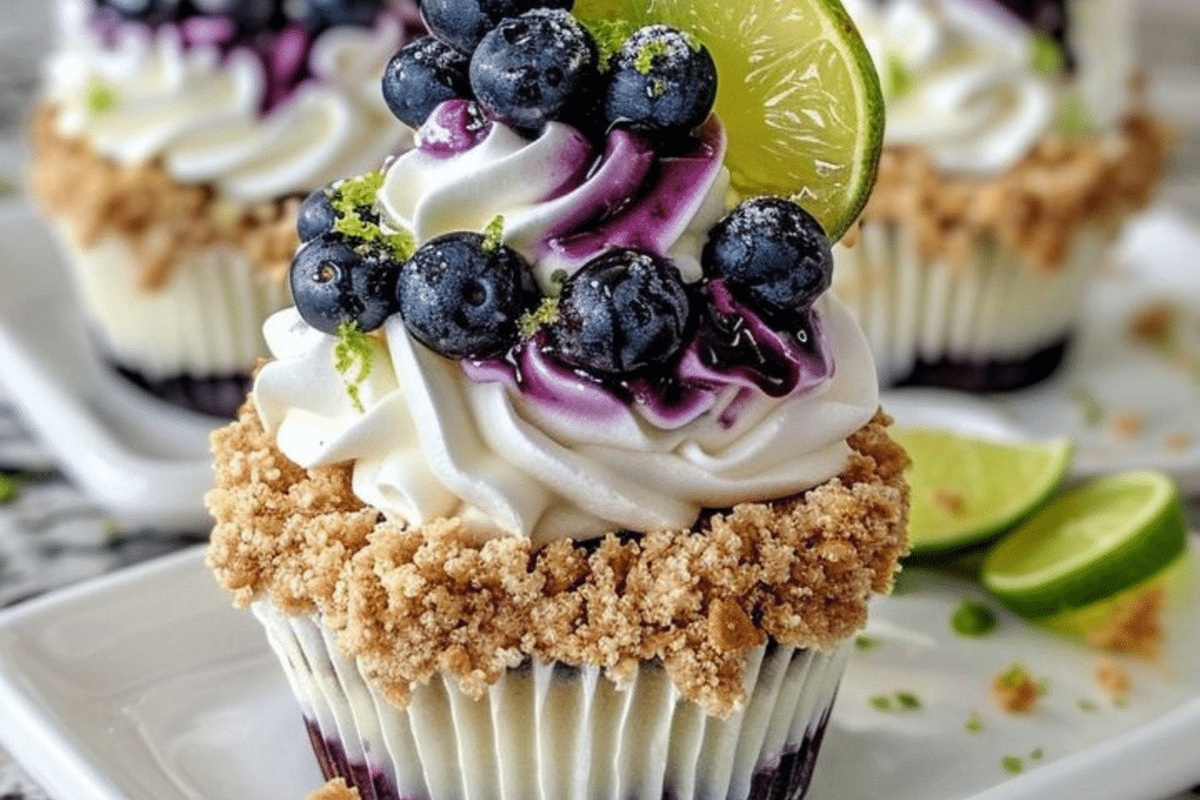Blueberry Lime Cheesecake Cupcakes Recipe