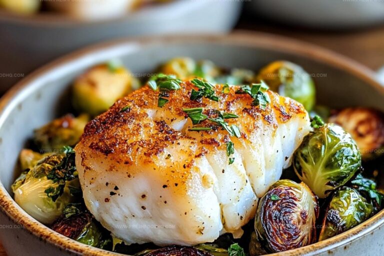 Lemon Garlic Butter Cod Bliss With Roasted Brussels Sprouts Recipe