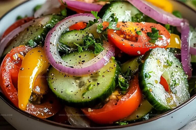 Classic Marinated Cucumber, Tomato, And Onion Salad Recipe
