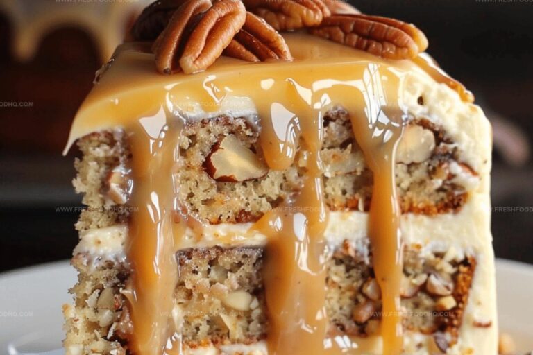 Banana Pecan Caramel Layer Cake Recipe
