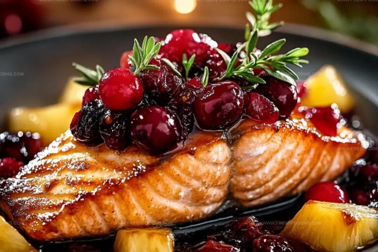 Holiday Glazed Salmon With Cranberry-Pineapple Relish Recipe