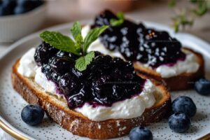 Blueberry Jam & Burrata Toast Recipe