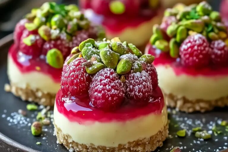 Pistachio & Raspberry Cheesecake Domes Recipe