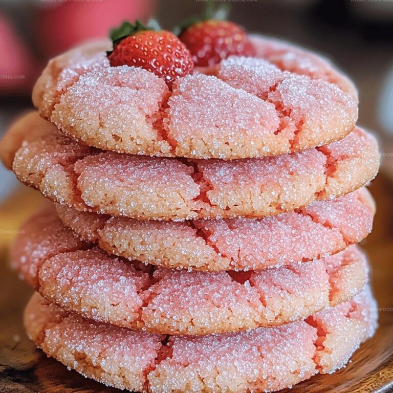 Strawberry Sugar Crinkle Cookies Recipe