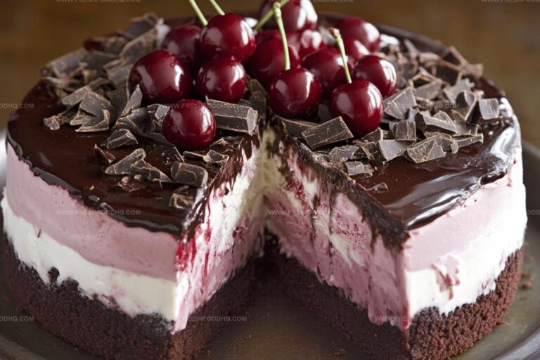 Chocolate Cherry Layered Ice Cream Cake Recipe