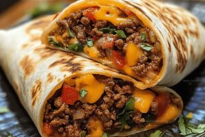 Cheesy Beef Wraps Recipe