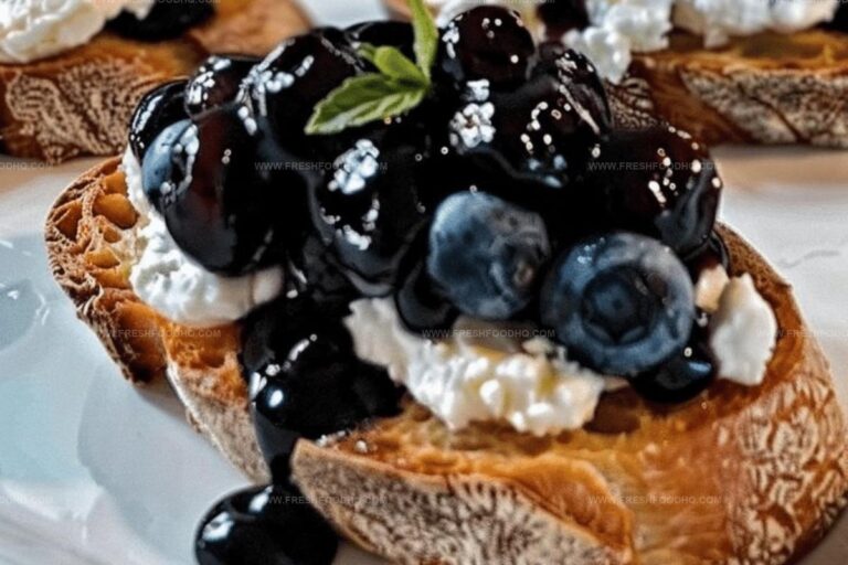 Balsamic Blueberry Goat Cheese Crostinis Recipe