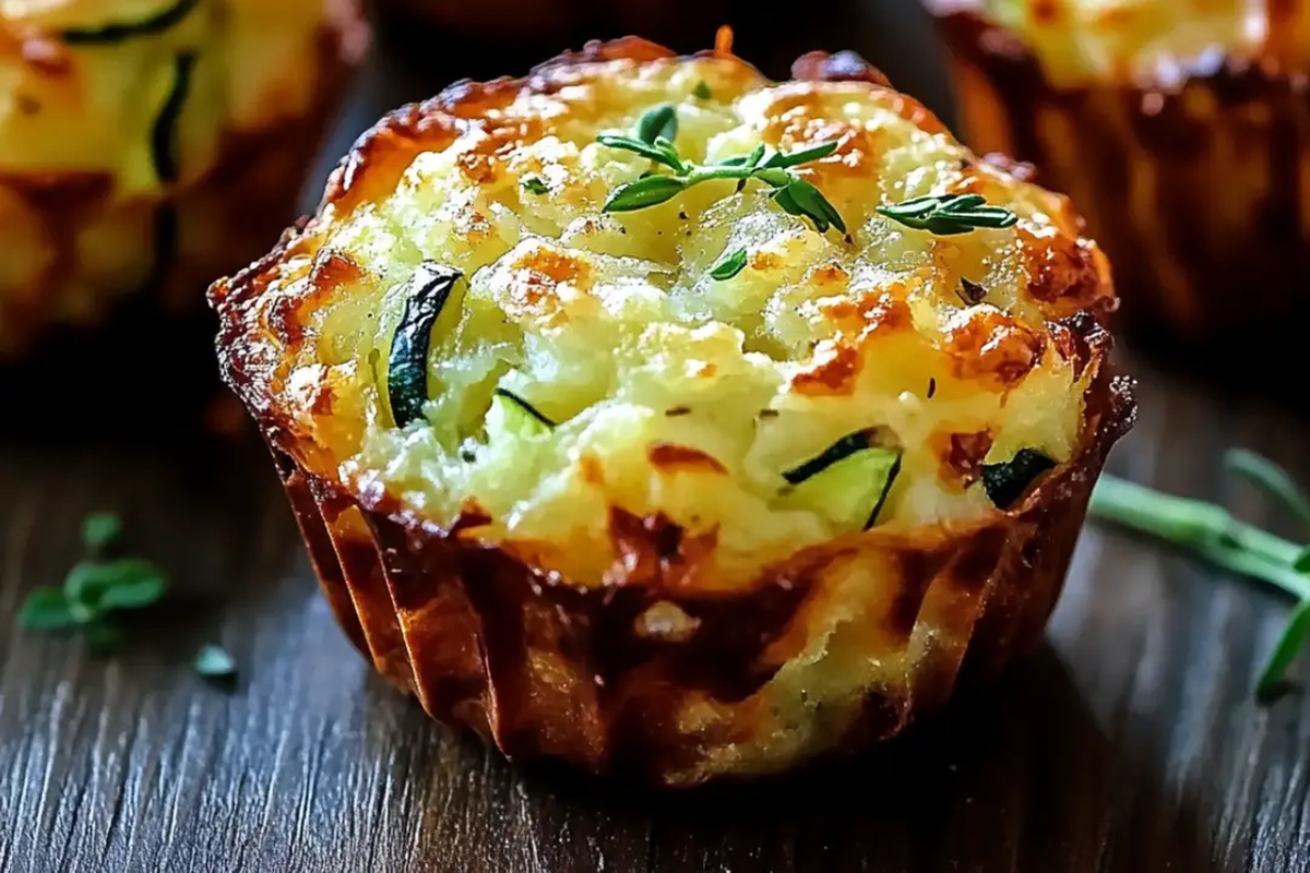 Crispy Parmesan Zucchini Potato Muffins Recipe