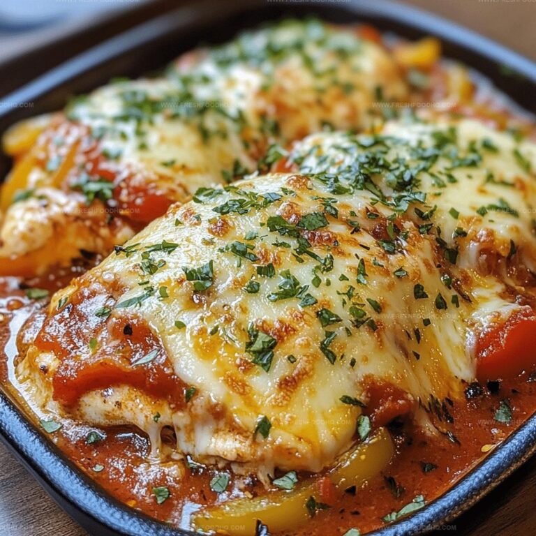 Three-Cheese Chicken Parmesan with Bell Peppers Recipe