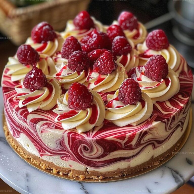 Elegant White Chocolate Raspberry Swirl Cheesecake Recipe