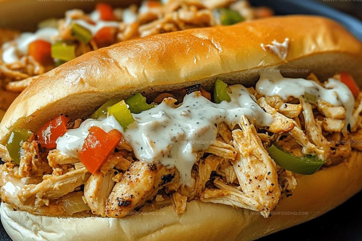 Slow Cooker Chicken Philly Sandwiches Recipe