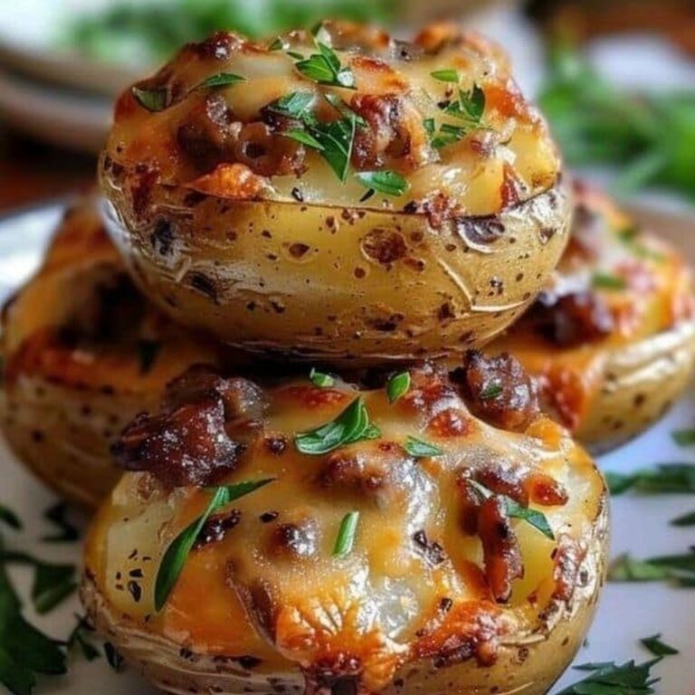 Cheesy Beef Stuffed Potato Cakes Recipe
