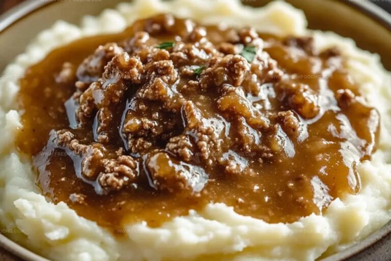 Sublime Ground Beef And Gravy Over Mashed Potatoes Recipe